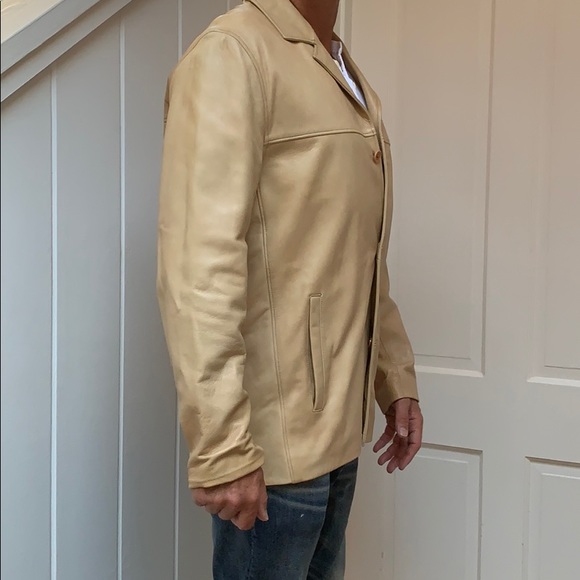 Leather dress coat jacket - Picture 3 of 8